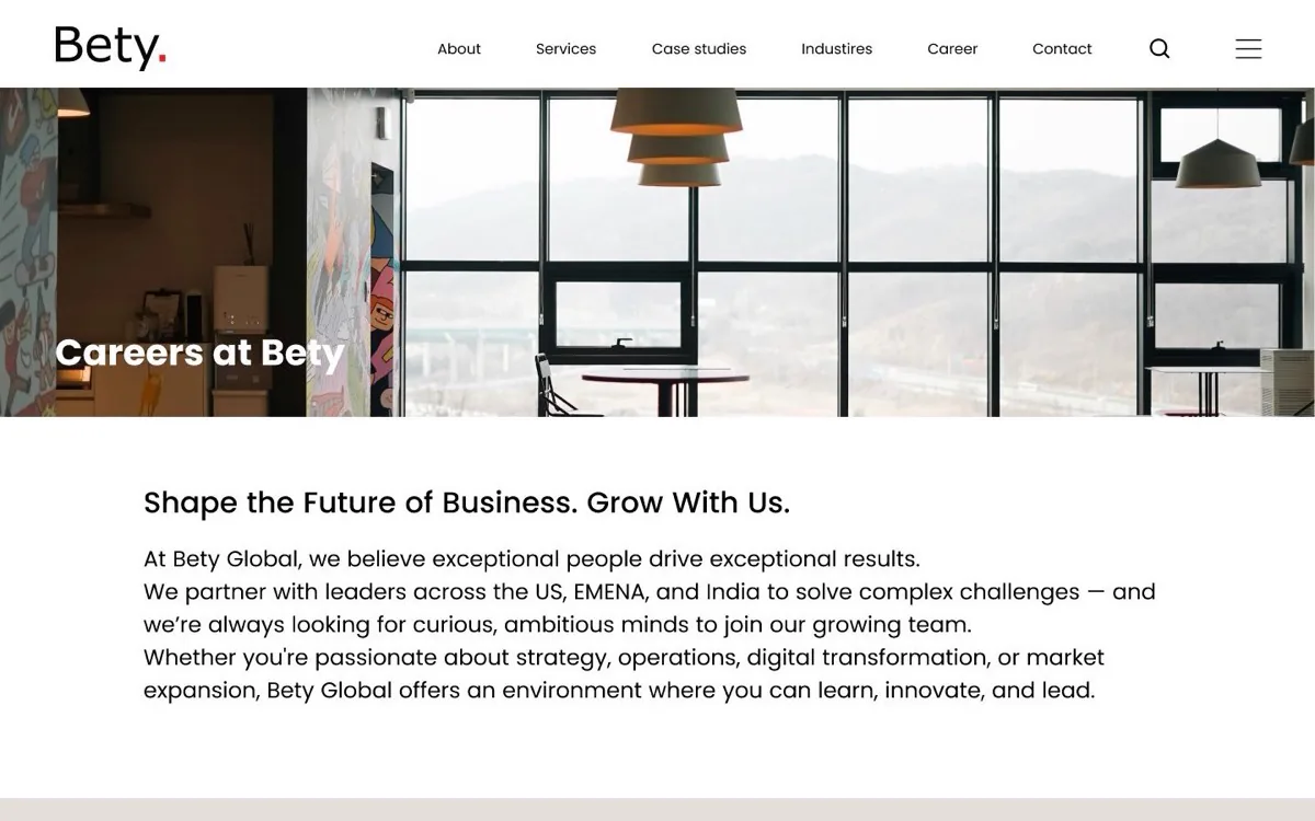 Bety career page