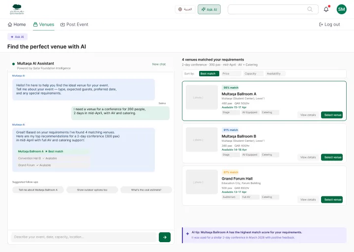 QF AI venue recommender
