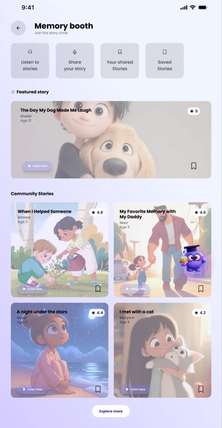 QNL Kids Memory booth, light mode